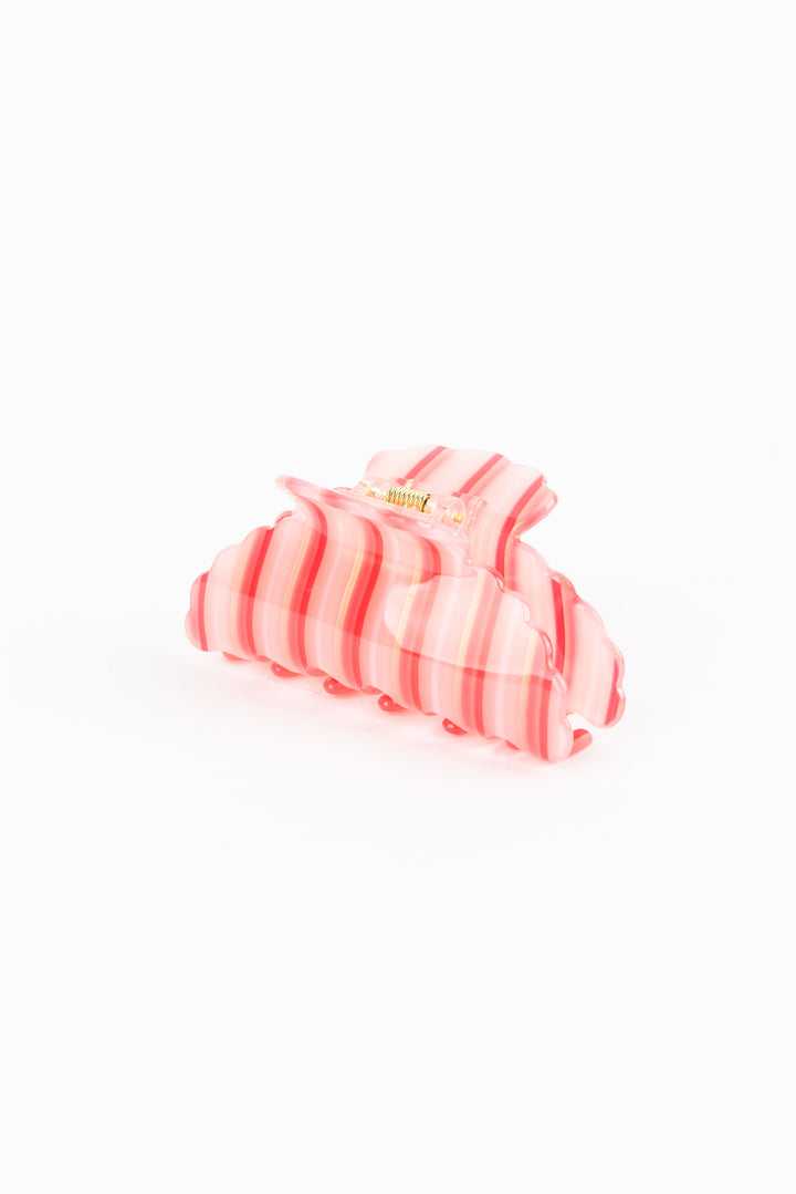 Red Striped Hair Clip