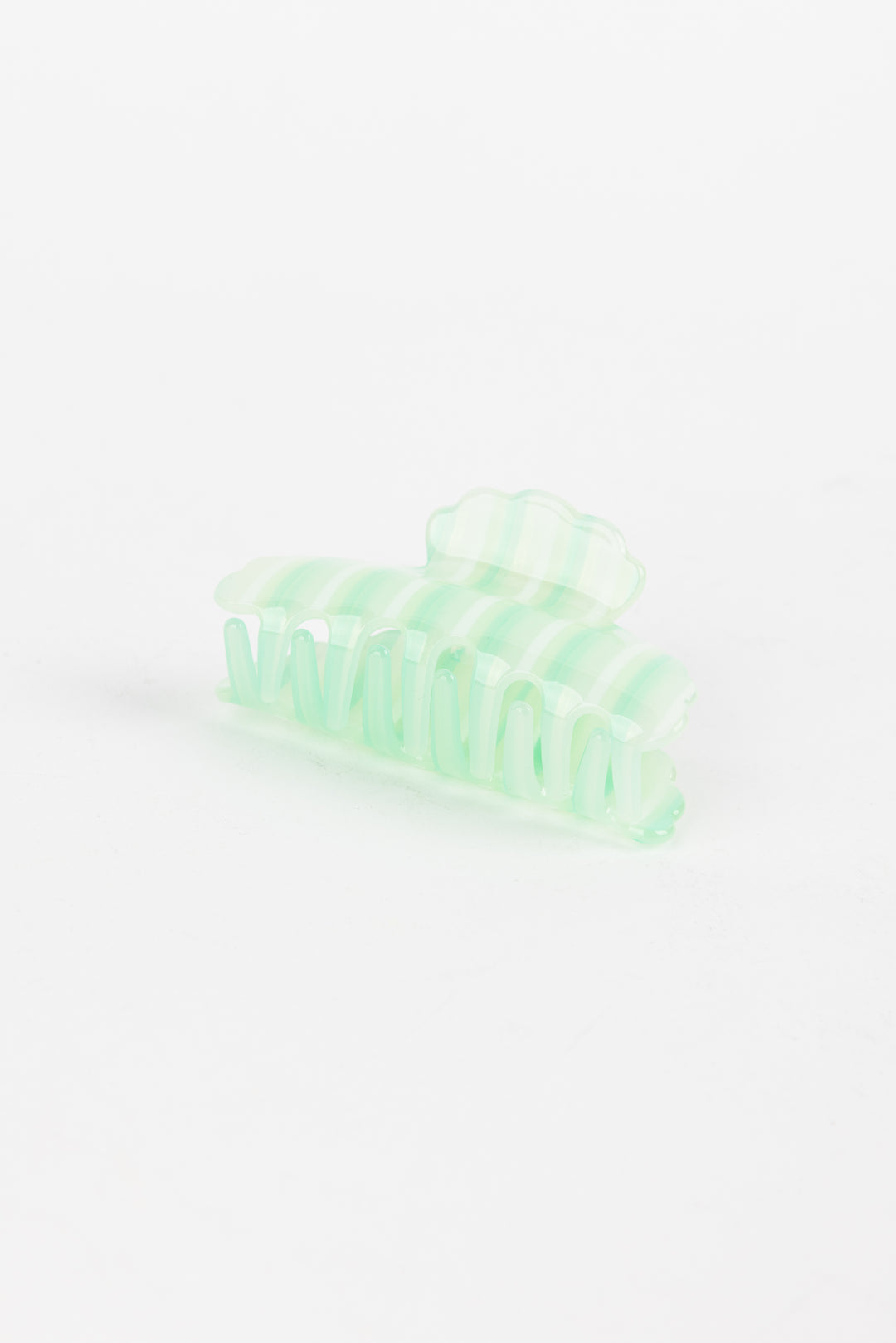 Mint Striped Hair Clip