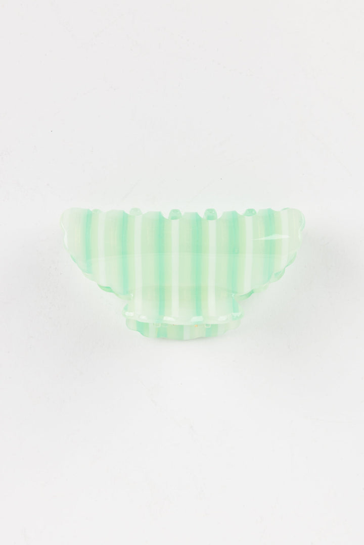 Mint Striped Hair Clip