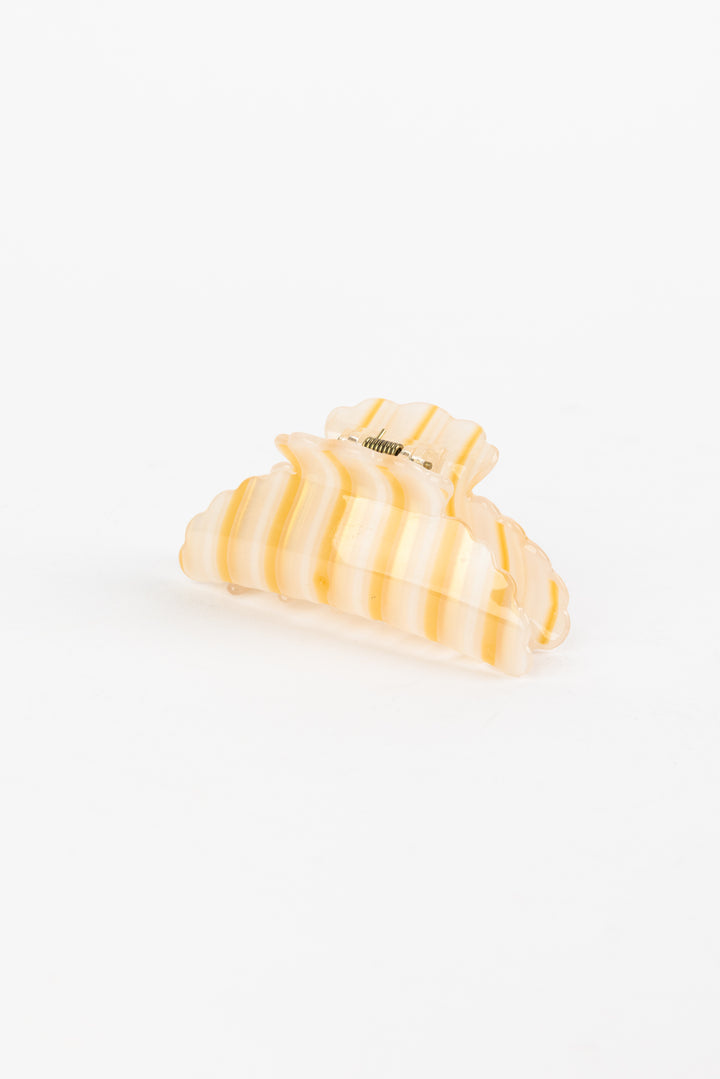 Yellow Striped Hair Clip