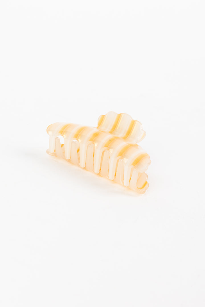 Yellow Striped Hair Clip