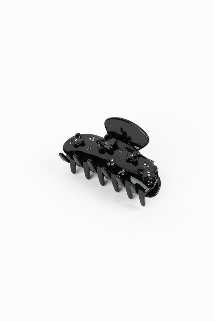 Floral Black Hair Clip