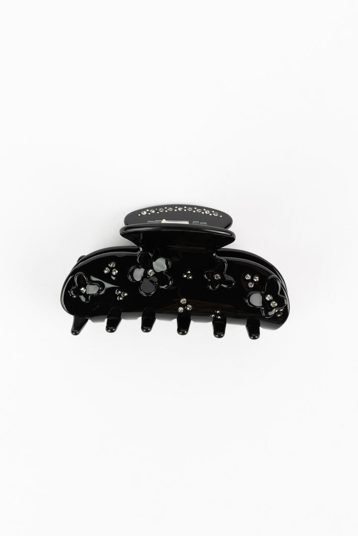 Floral Black Hair Clip