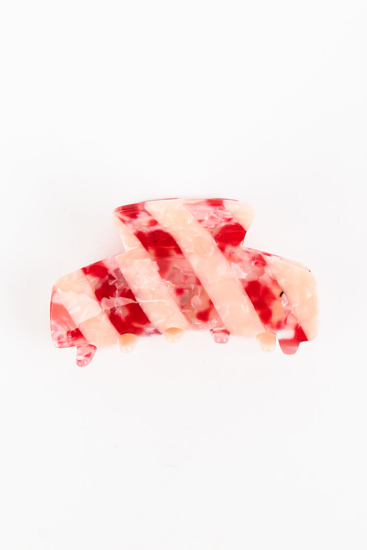 Marbled Red Hair Clip