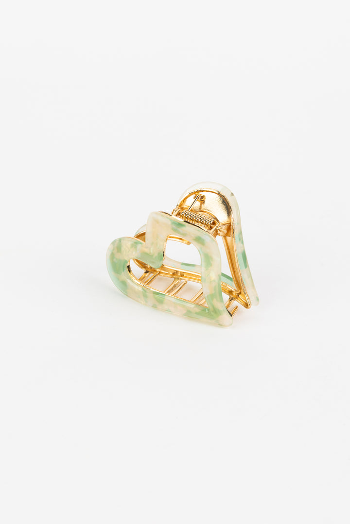 Heart Mint Hair Clip