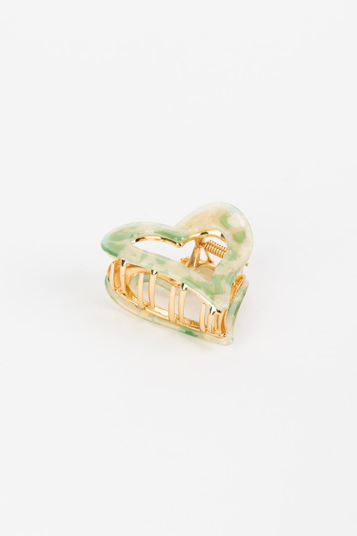 Heart Mint Hair Clip
