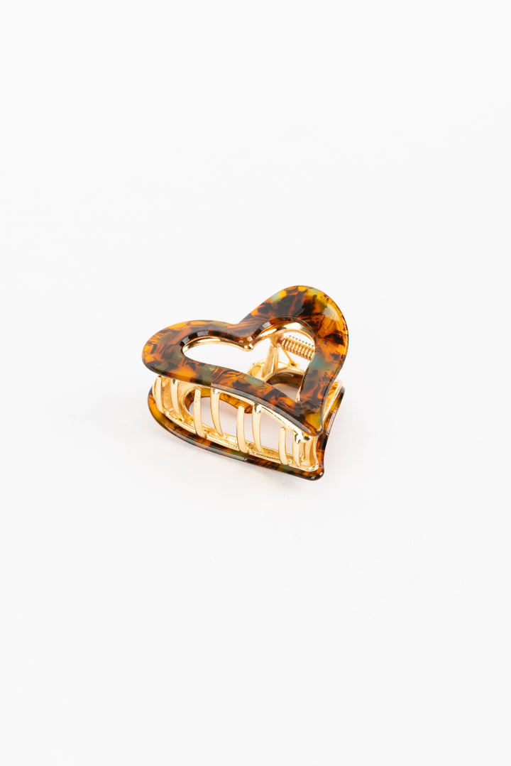 Heart Leopard Hair Clip
