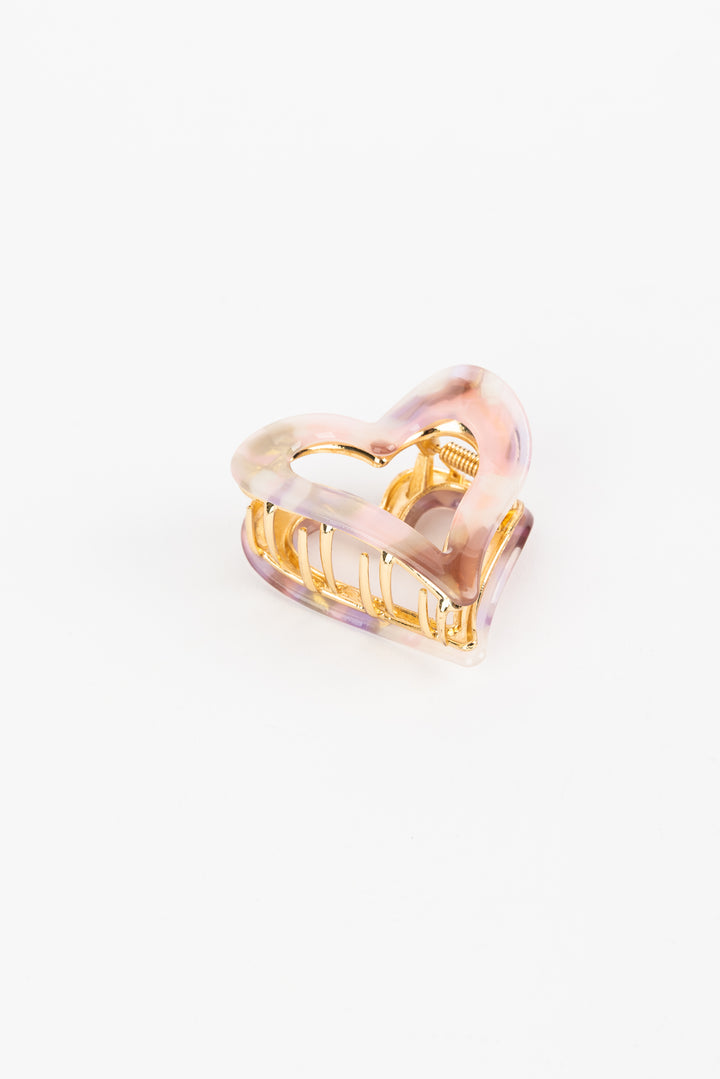 Heart Lilac Hair Clip