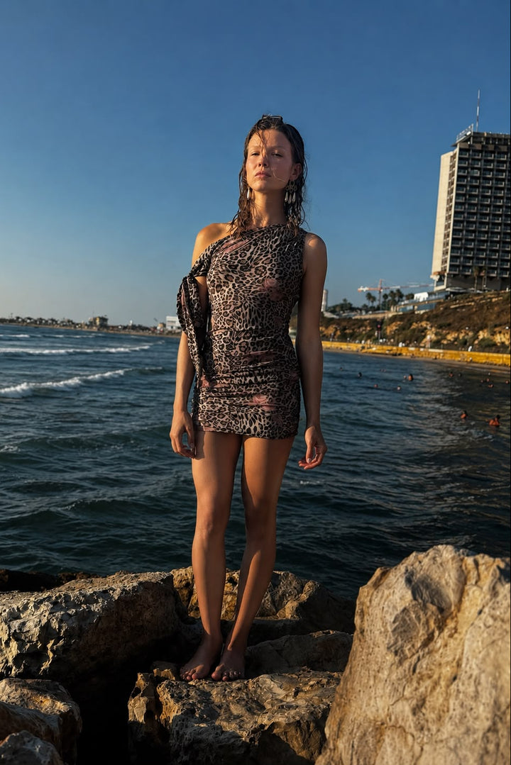 Mykonos Leopard Mini Dress
