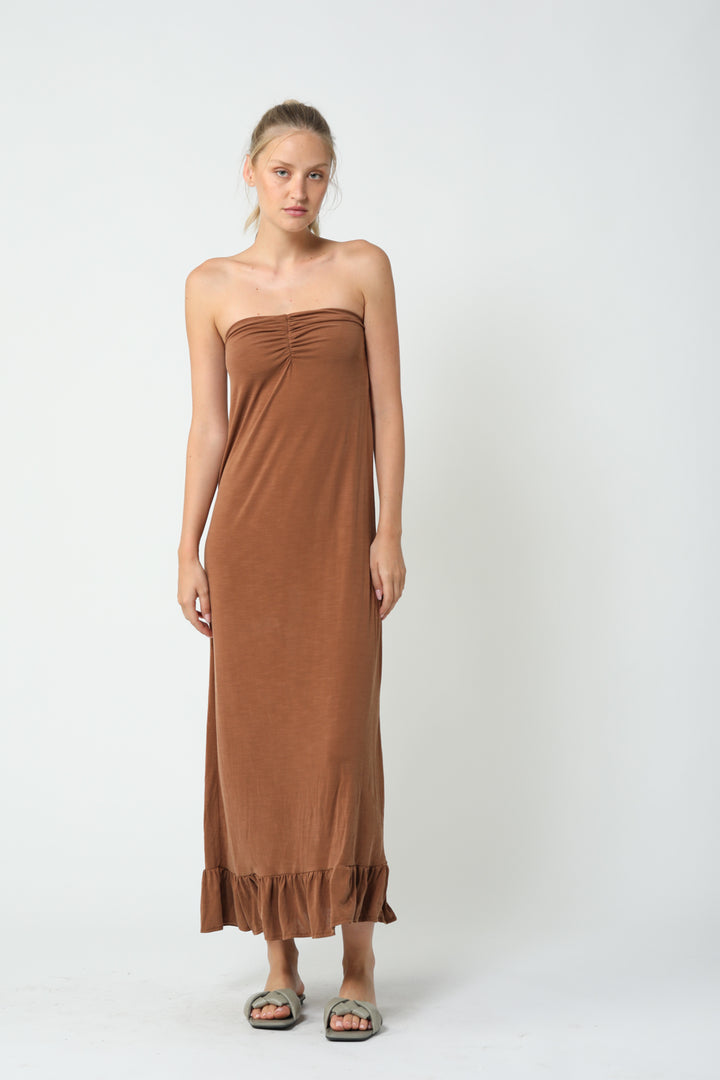 Strapless Brown Dress