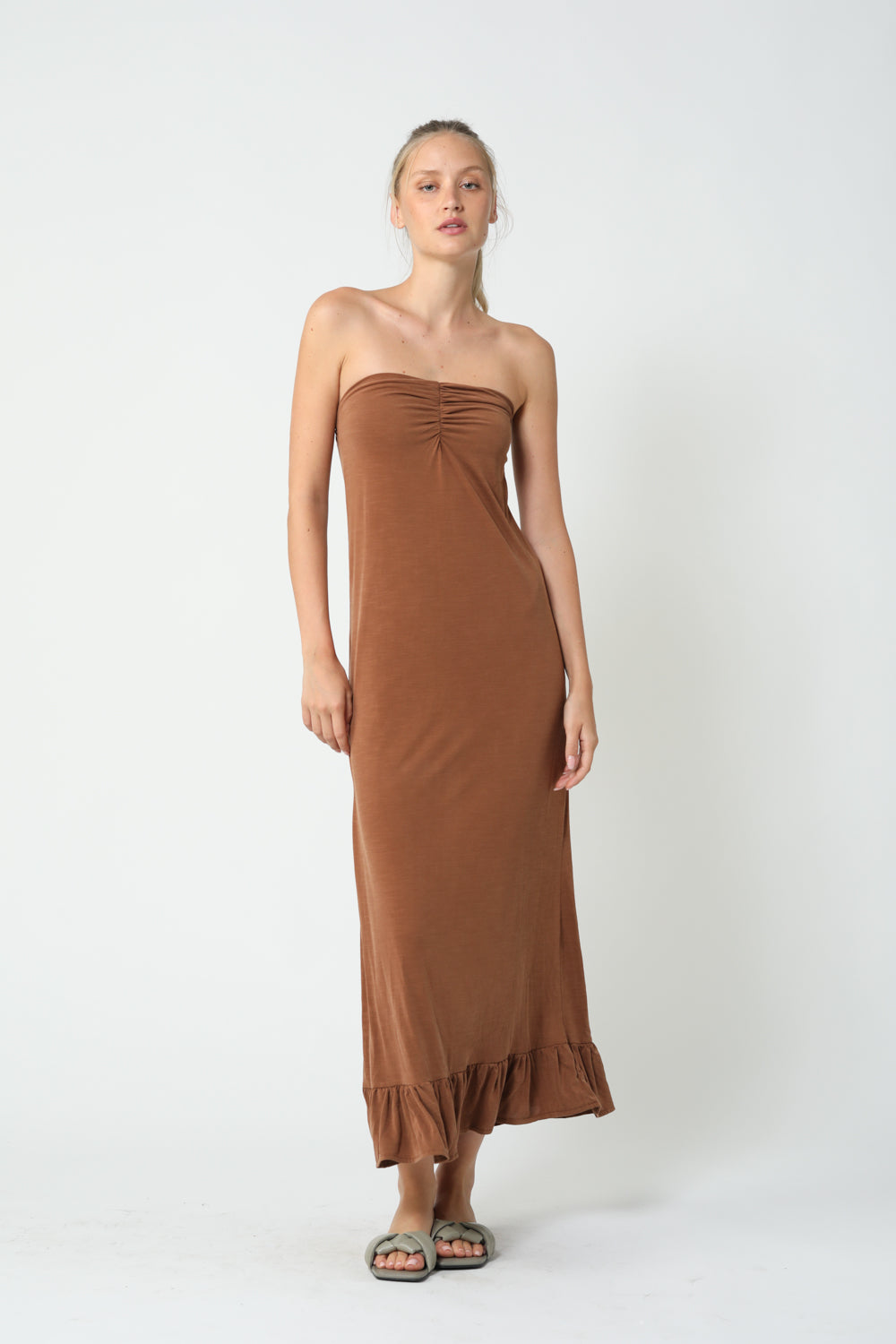 Strapless Brown Dress