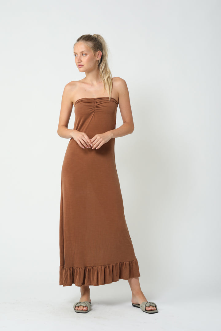 Strapless Brown Dress