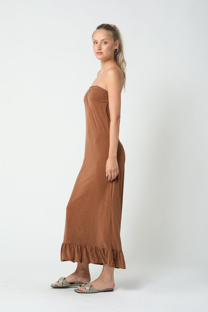 Strapless Brown Dress