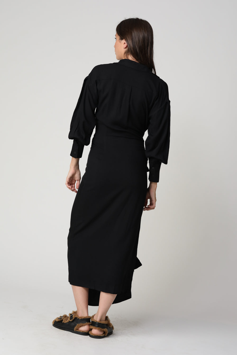 Wrap Black Maxi Dress