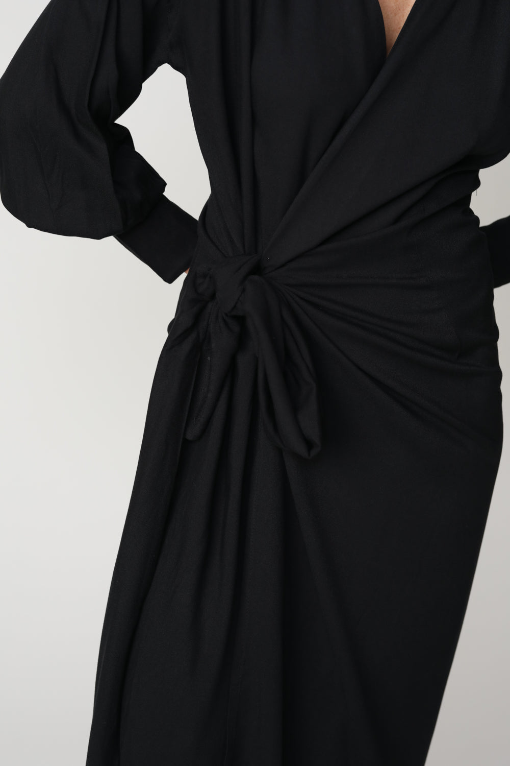 Wrap Black Maxi Dress