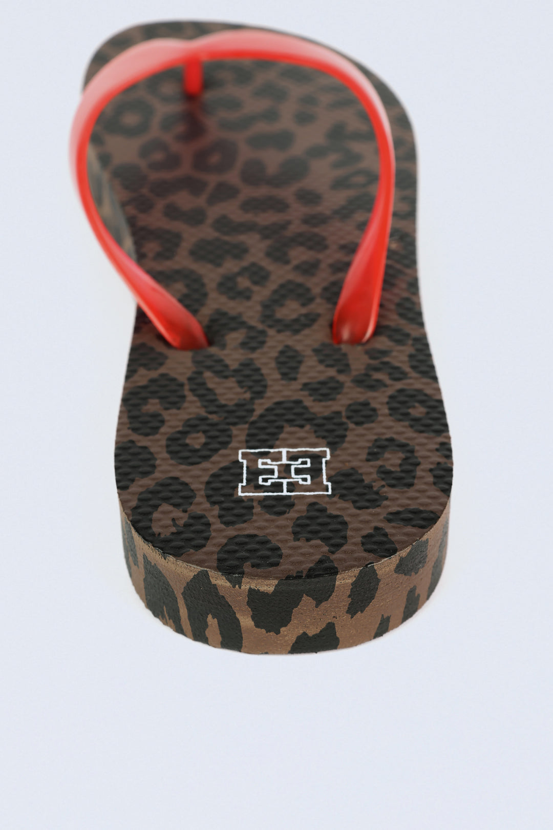 Leopard/Red Platform Flip Flops