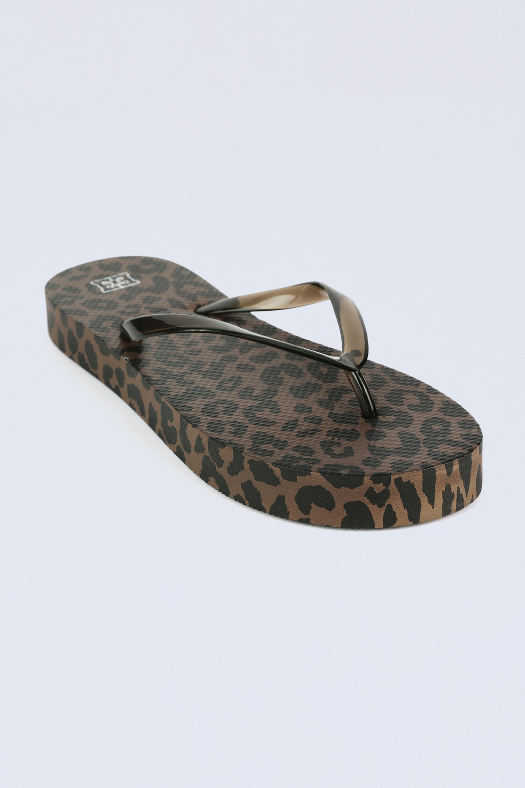 Leopard/Black Platform Flip Flops