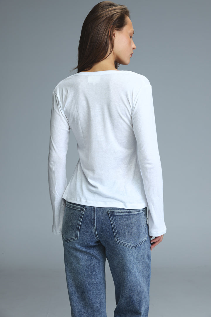 Saba13 White V Shirt