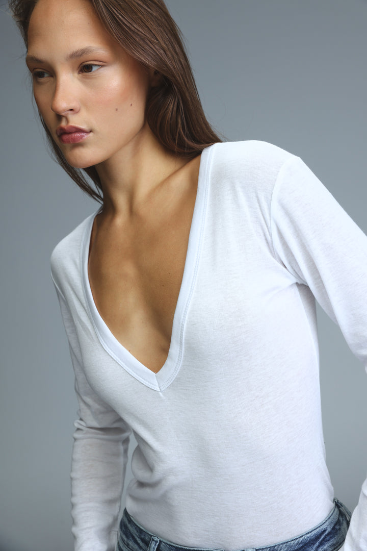 Saba13 White V Shirt