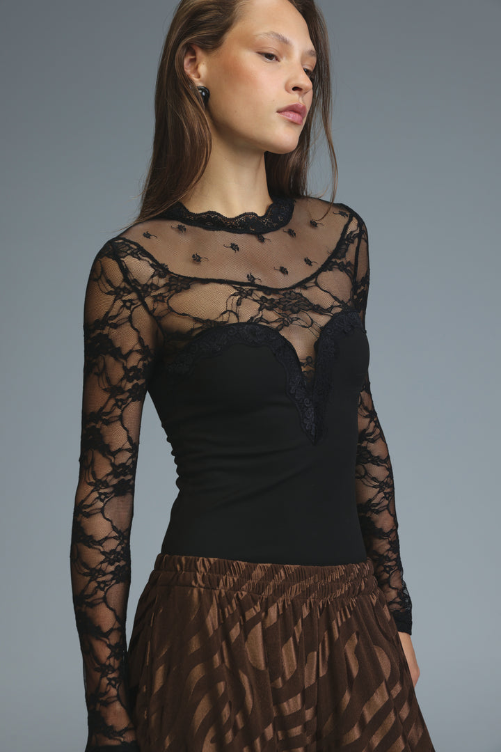 Afterhours Black Lace Top