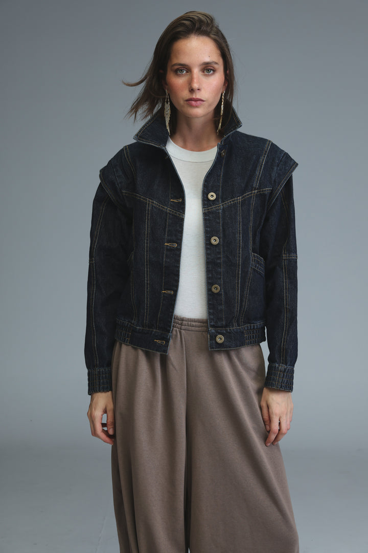 Poetry Dark Blue Denim Jacket