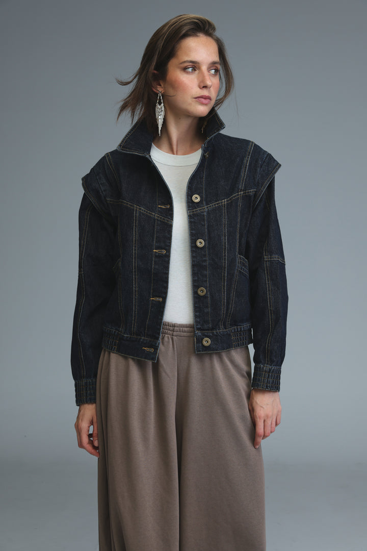 Poetry Dark Blue Denim Jacket