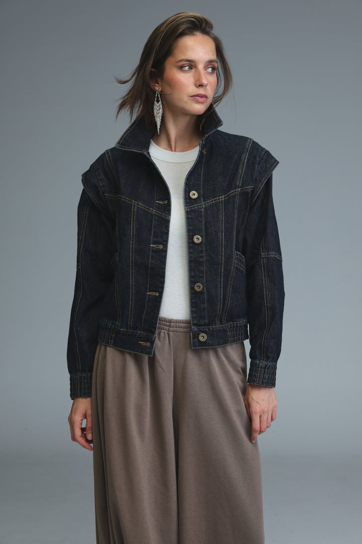Poetry Dark Blue Denim Jacket