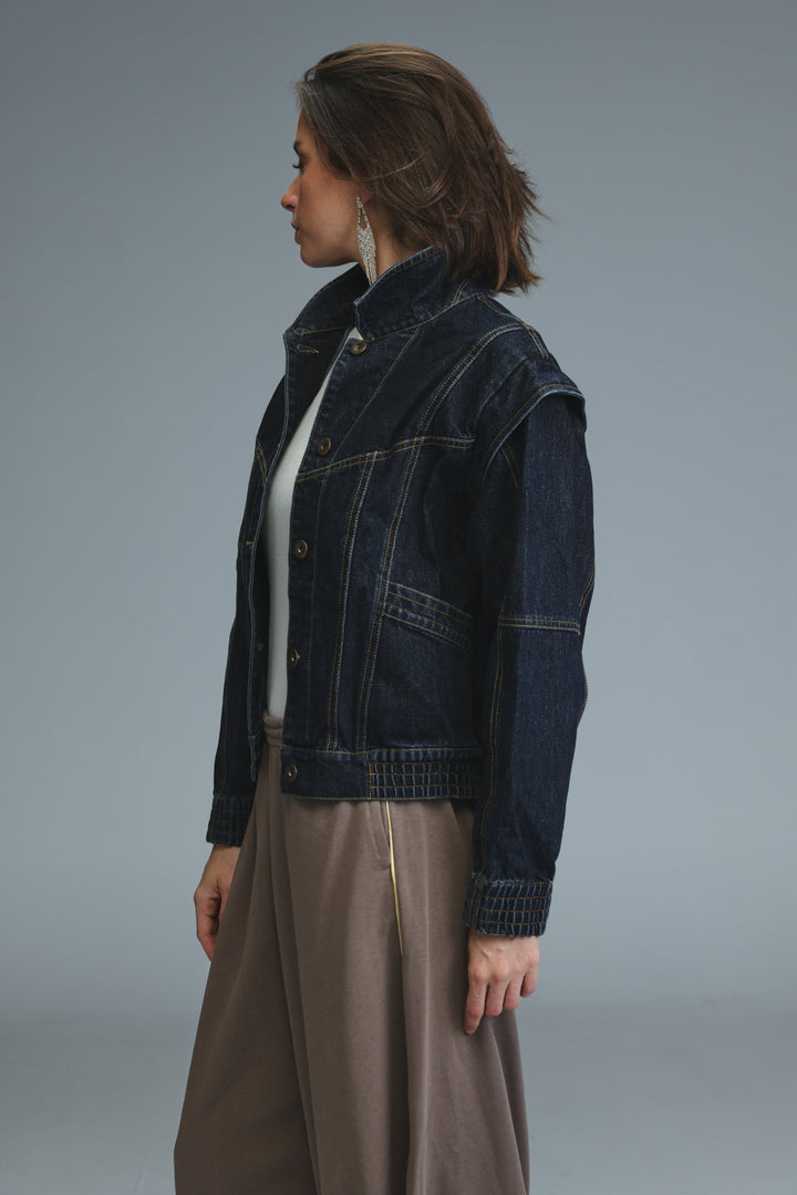 Poetry Dark Blue Denim Jacket