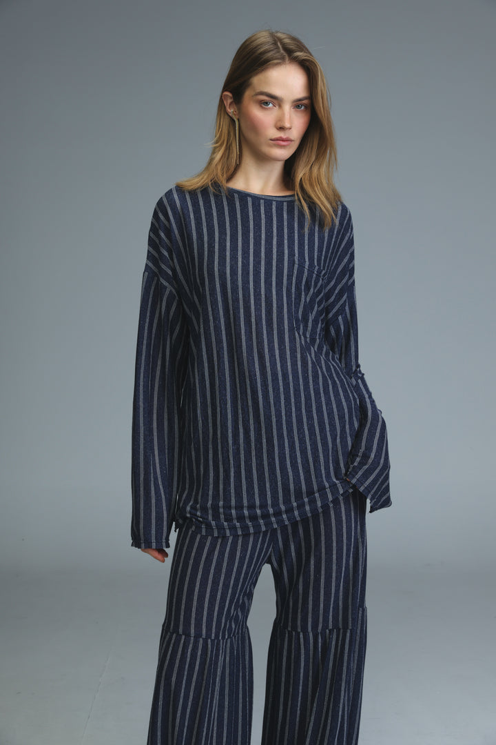 Free Blue Stripes Shirt