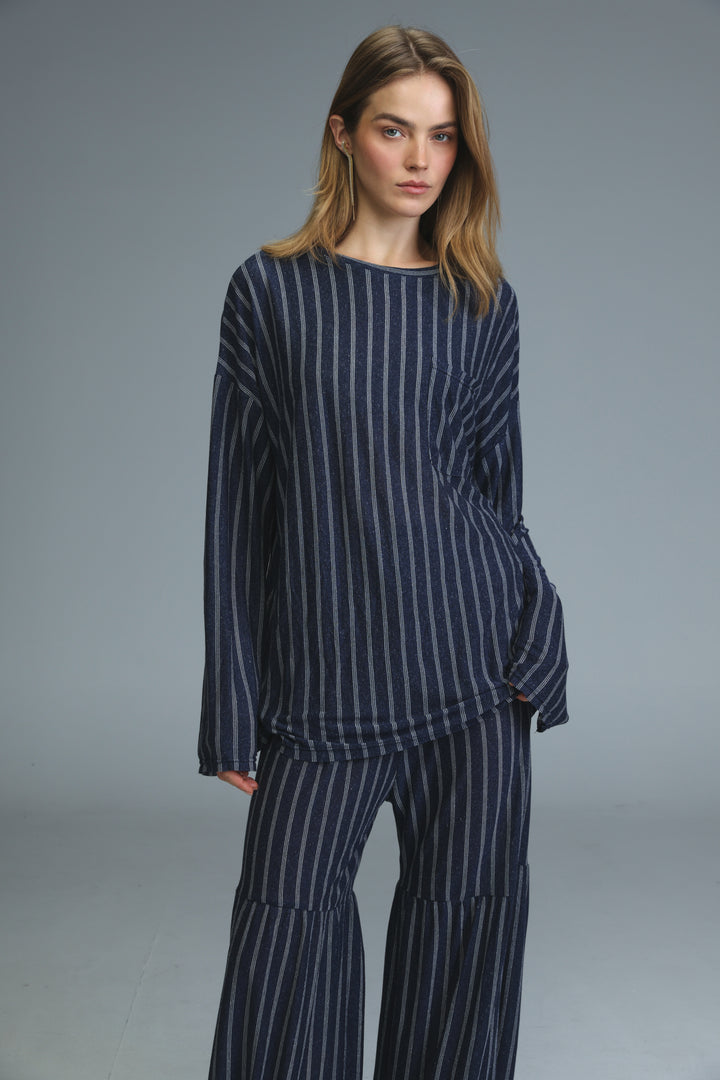 Free Blue Stripes Shirt