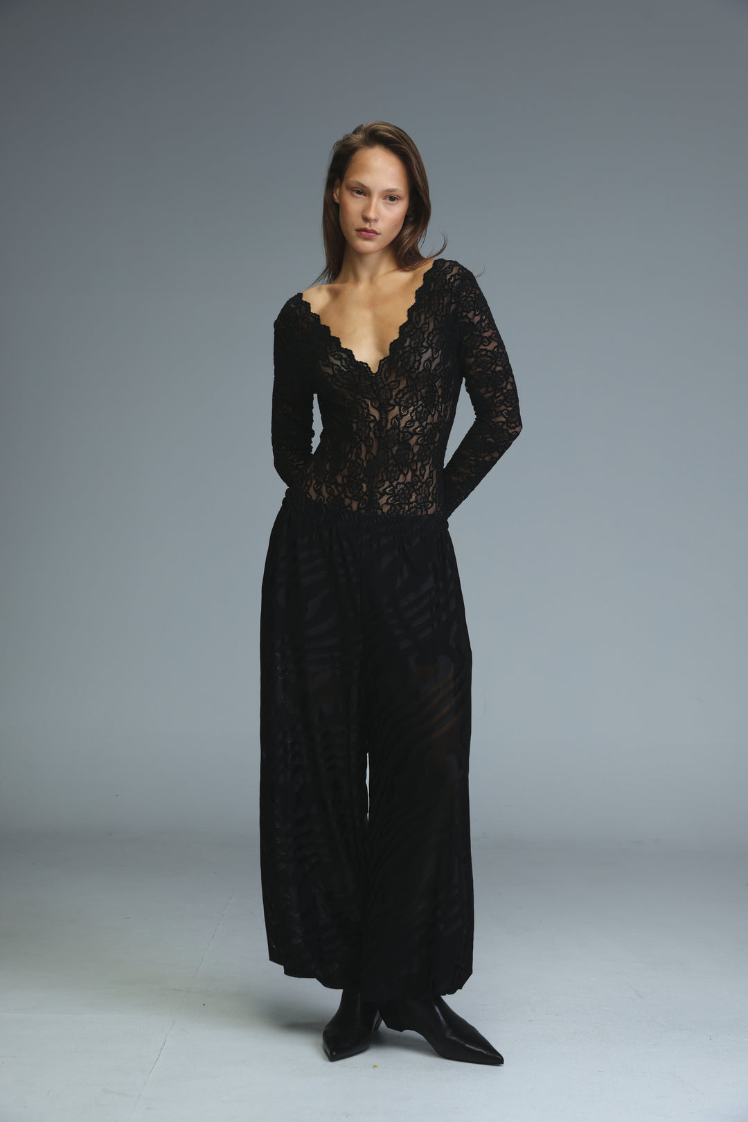 Midnight Black Lace Bodysuit