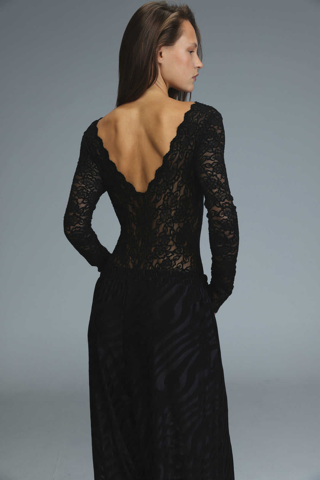 Midnight Black Lace Bodysuit