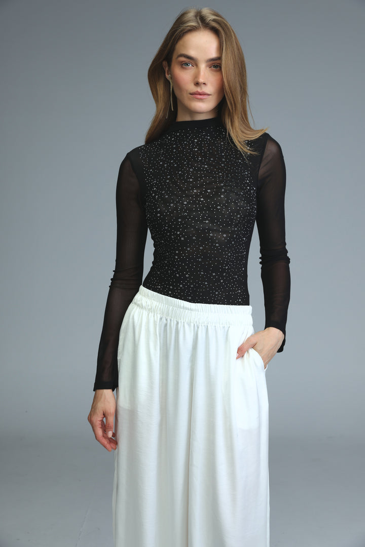 Universe Black High Neck Bodysuit