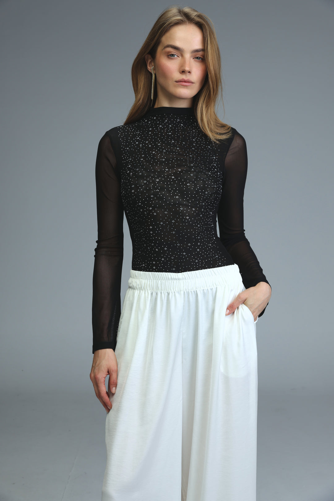 Universe Black High Neck Bodysuit