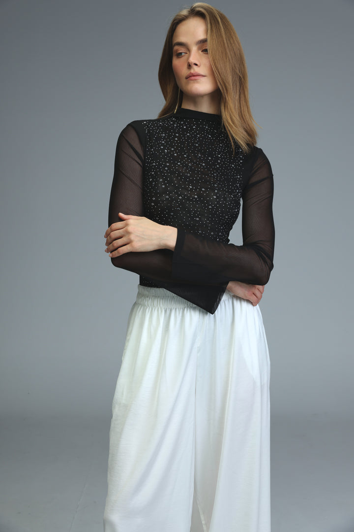 Universe Black High Neck Bodysuit