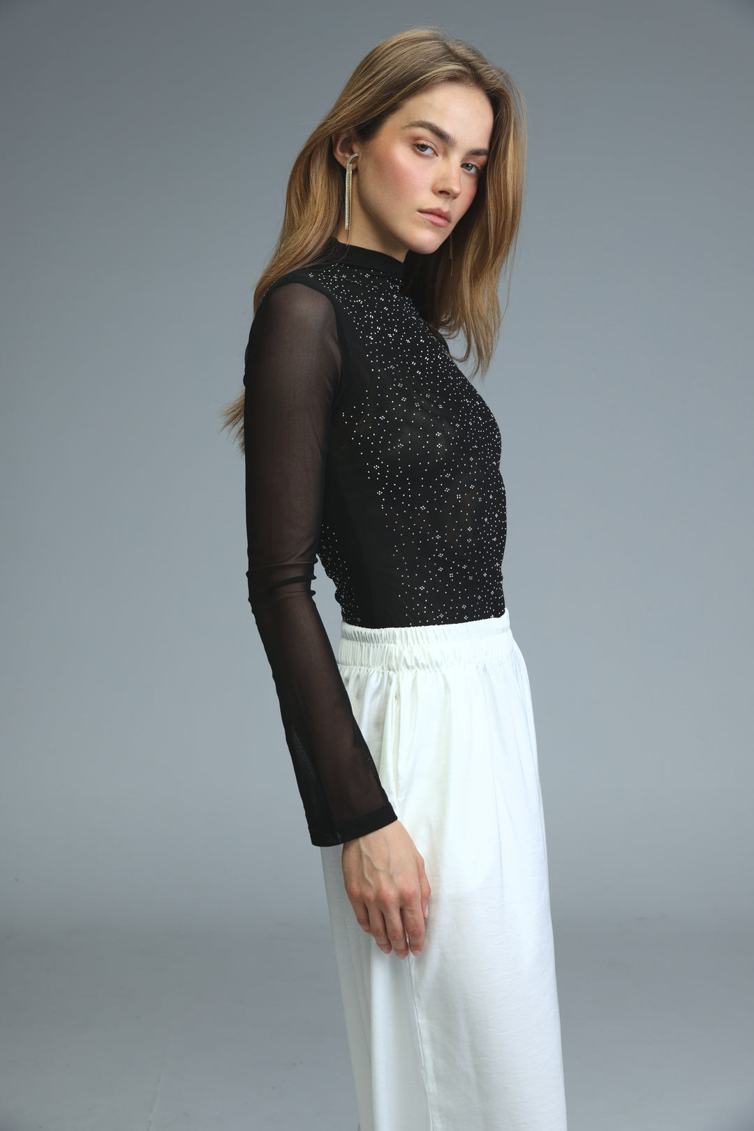 Universe Black High Neck Bodysuit