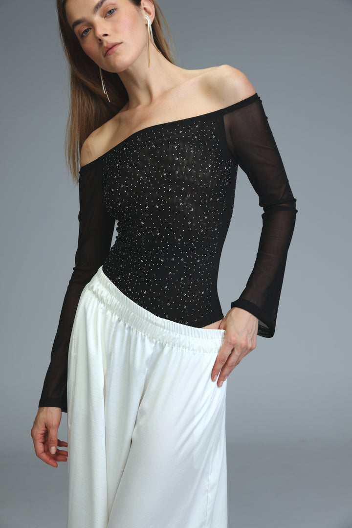 Universe Black Off Shoulder Bodysuit