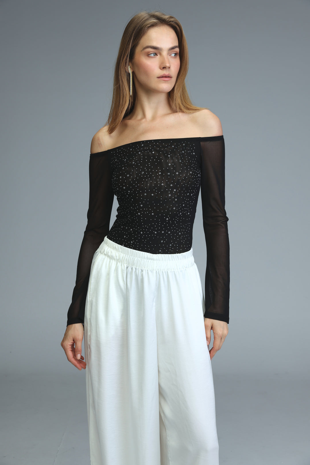 Universe Black Off Shoulder Bodysuit