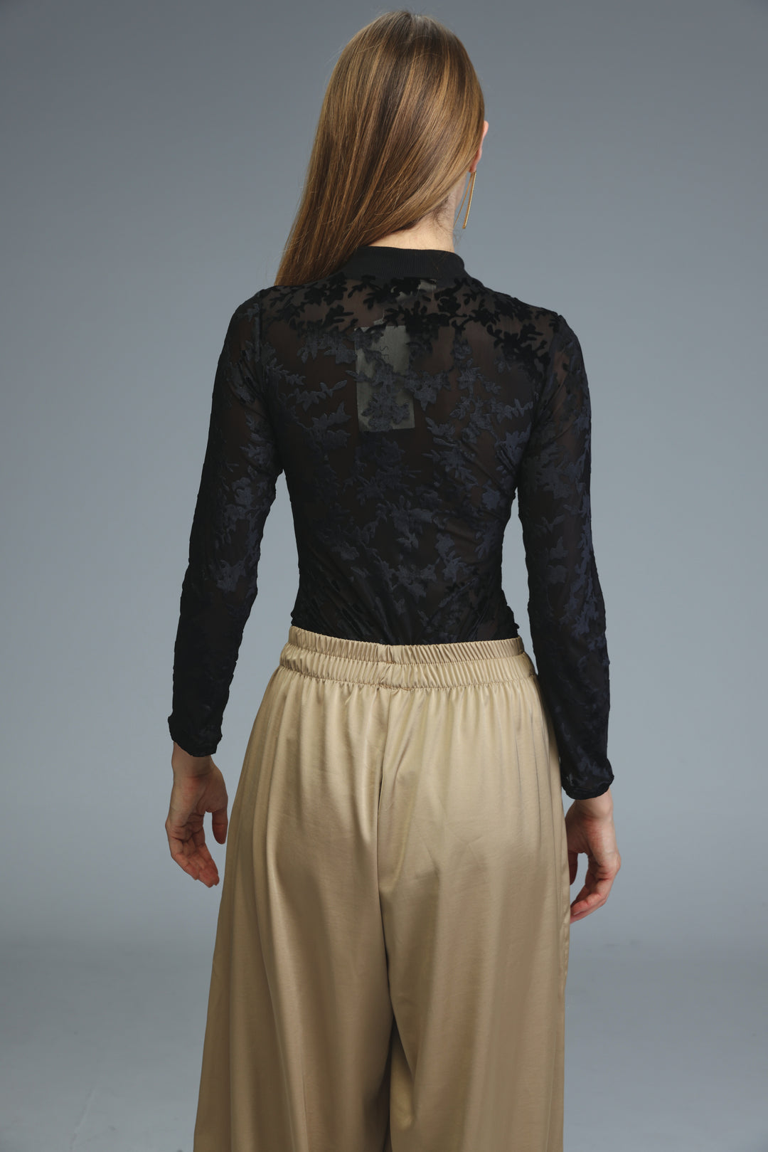 Toast Black Floral Velvet Bodysuit