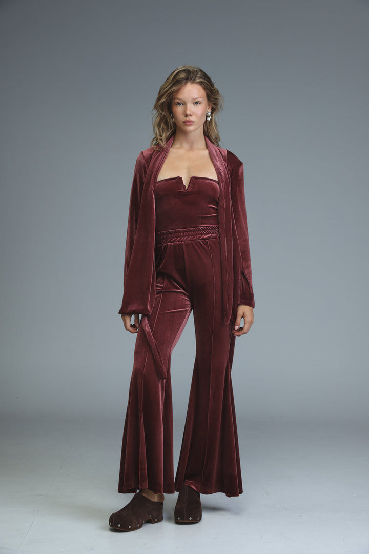 Fantasy Wine Velvet Top