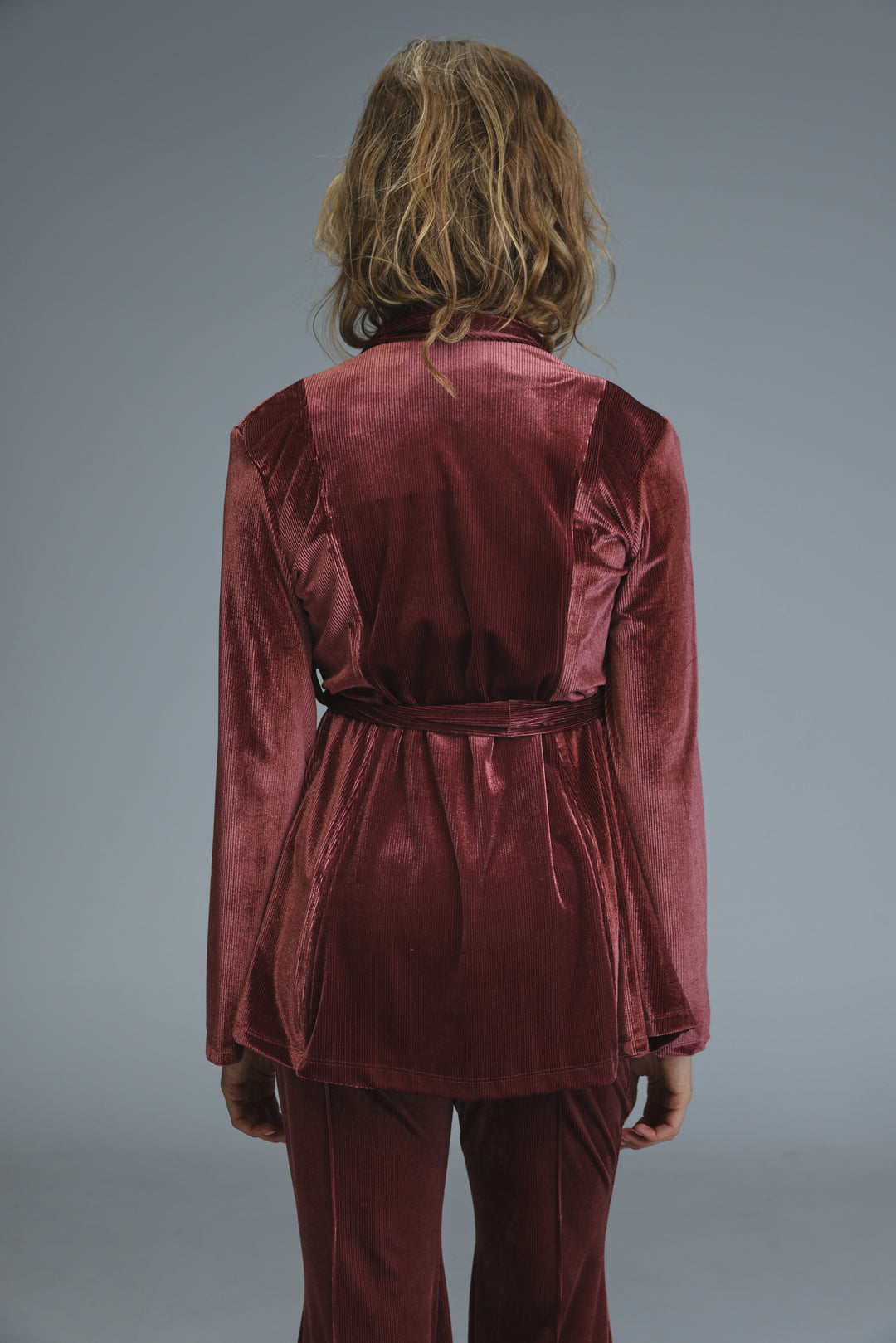 Fireworks Wine Velvet Wrap Shirt