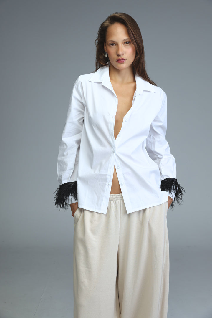 Raven White Buttoned Shirt