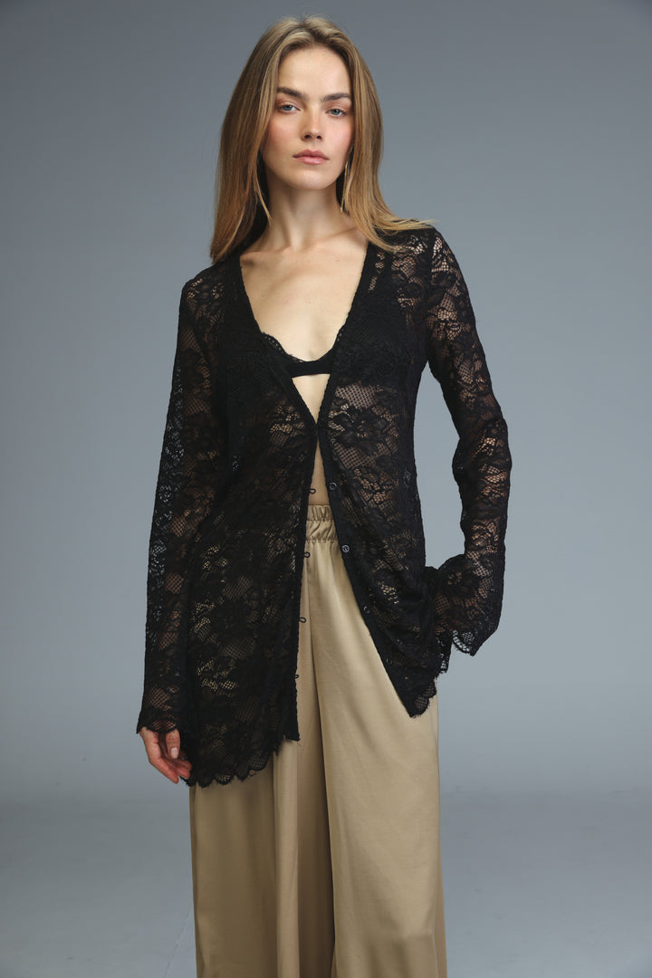 Twilight Black Lace Cardigan