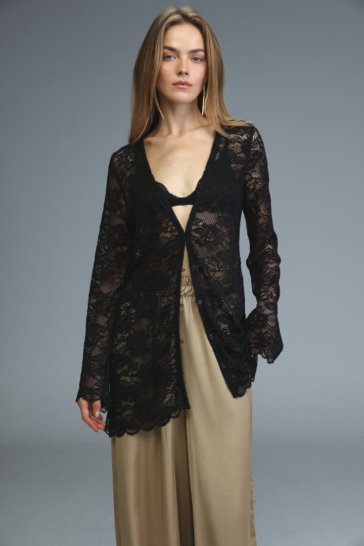 Twilight Black Lace Cardigan