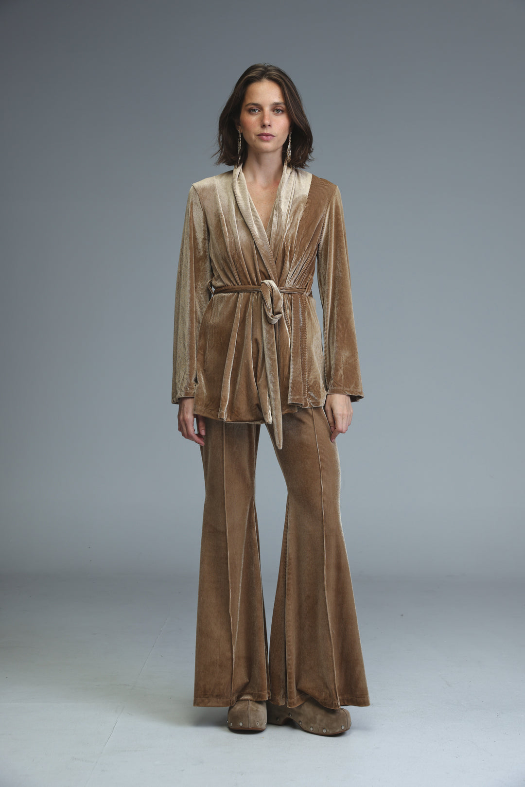 Fireworks Gold Velvet Wrap Shirt