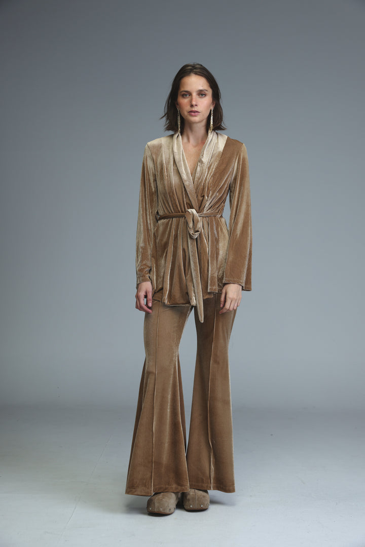 Fireworks Gold Velvet Wrap Shirt