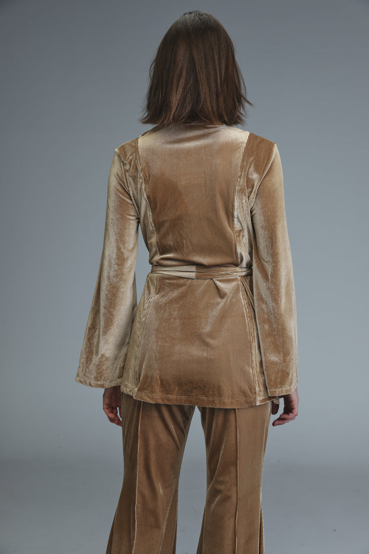 Fireworks Gold Velvet Wrap Shirt