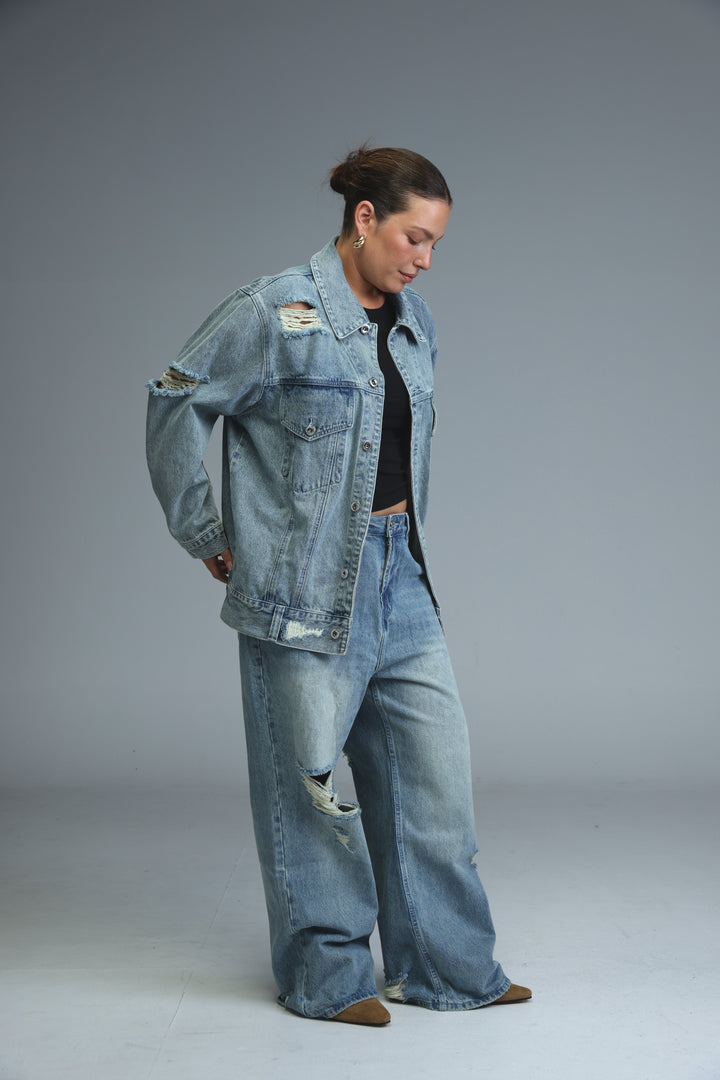 Distressed Blue Denim Jacket