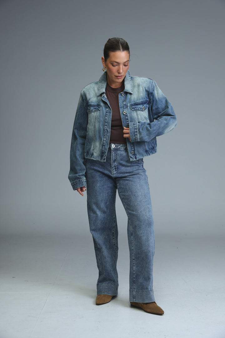 Padded Blue Denim Jacket