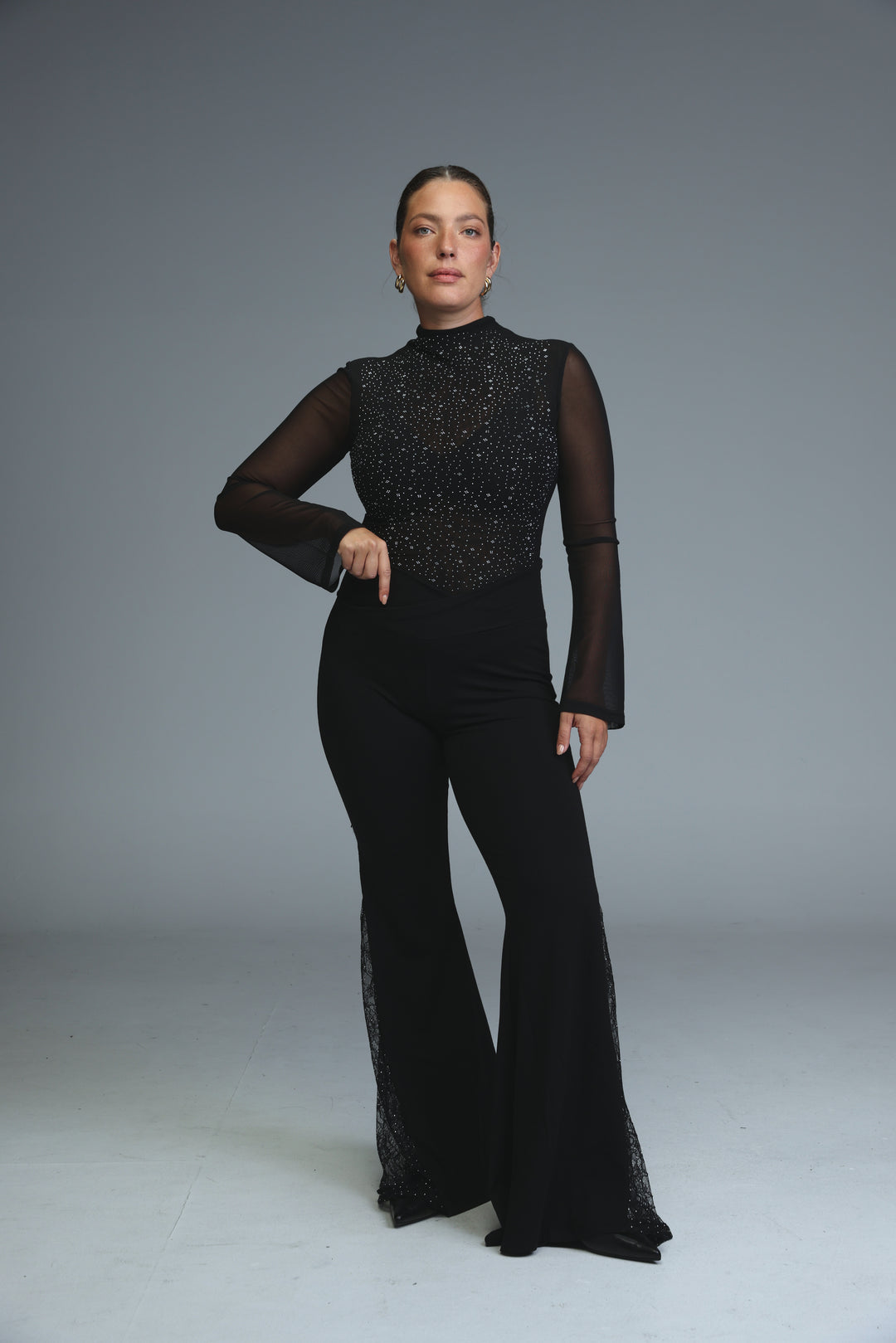 Universe Black High Neck Bodysuit